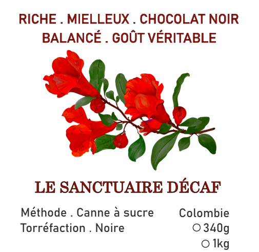 Le Sanctuaire Décaf - Colombien méthode Sucre de Canne
