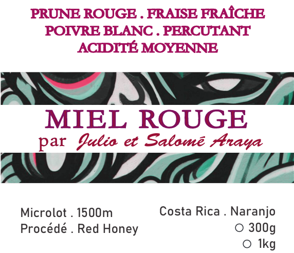 Costa Rica - Miel Rouge par Julio et Salomé Araya